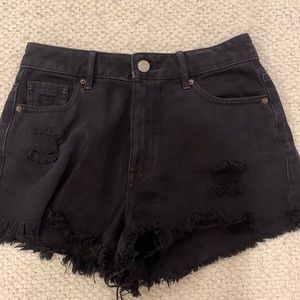 Pacsun high waist cutoff denim shorts in black